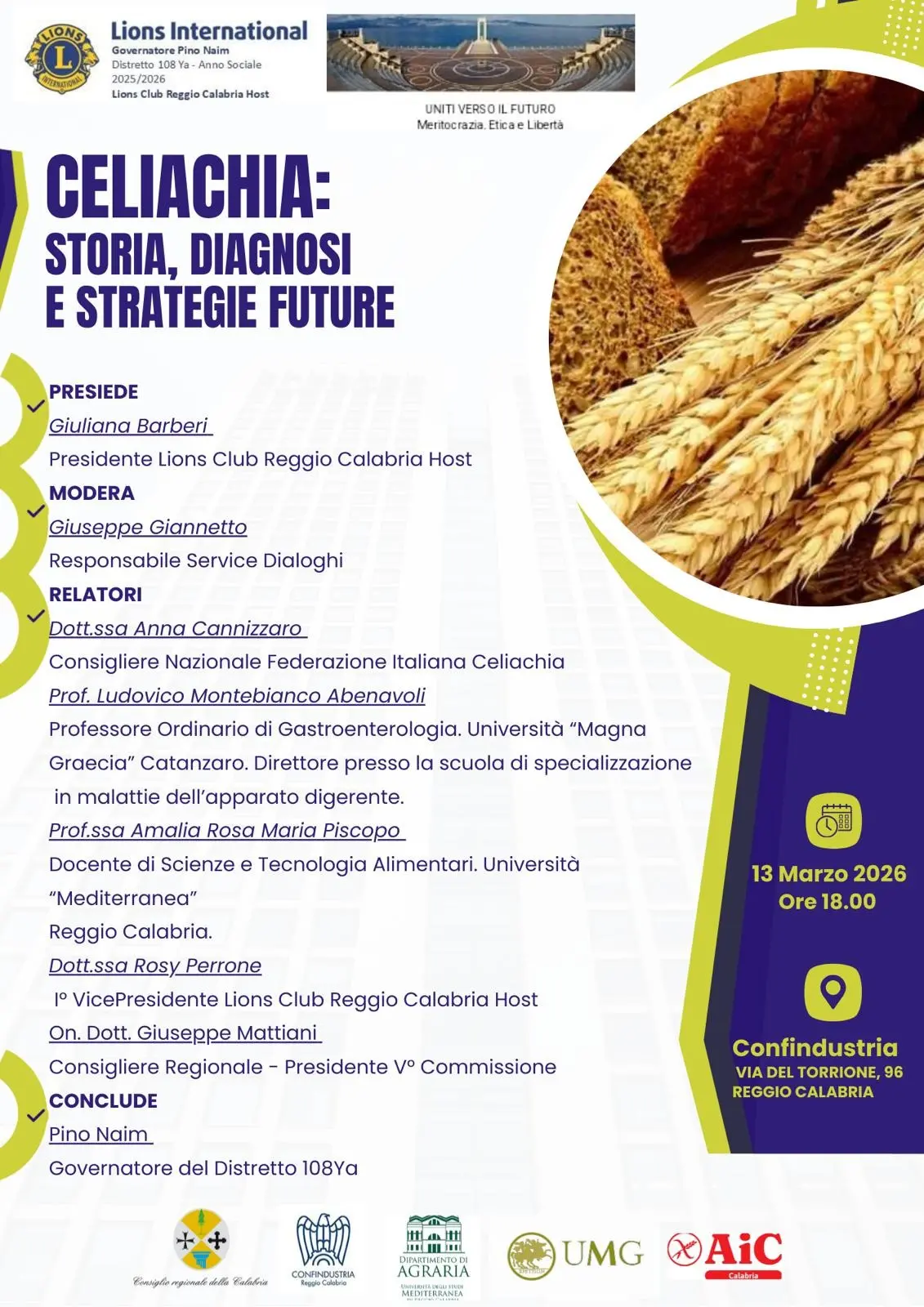 Reggio: il 13 marzo convegno sulla celiachia promosso dal Lions Club Host\n