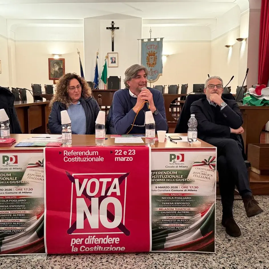 Referendum\u00A0Giustizia, a Mileto l'incontro pubblico del Partito democratico per spiegare le ragioni del No\n