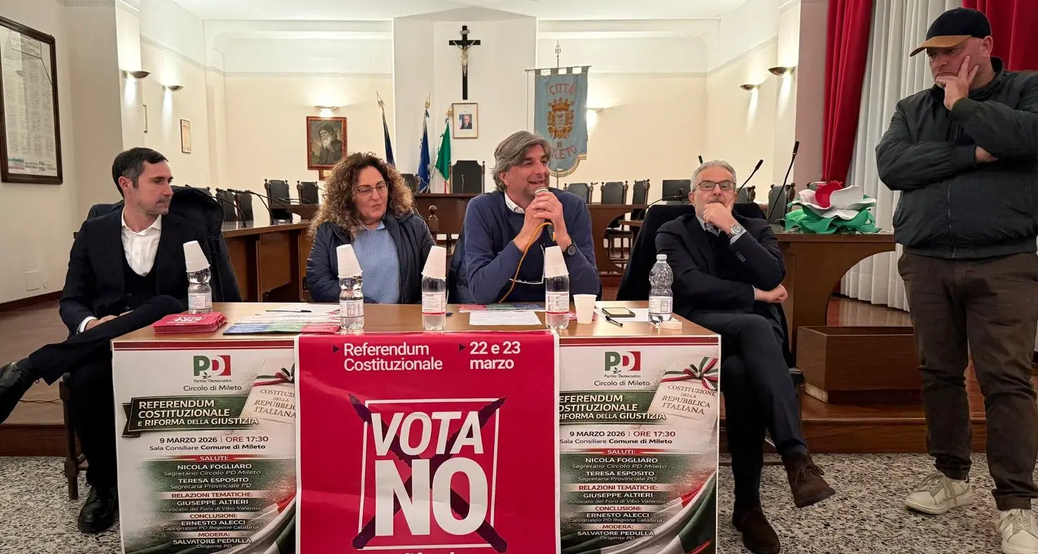 Referendum\u00A0Giustizia, a Mileto l'incontro pubblico del Partito democratico per spiegare le ragioni del No\n
