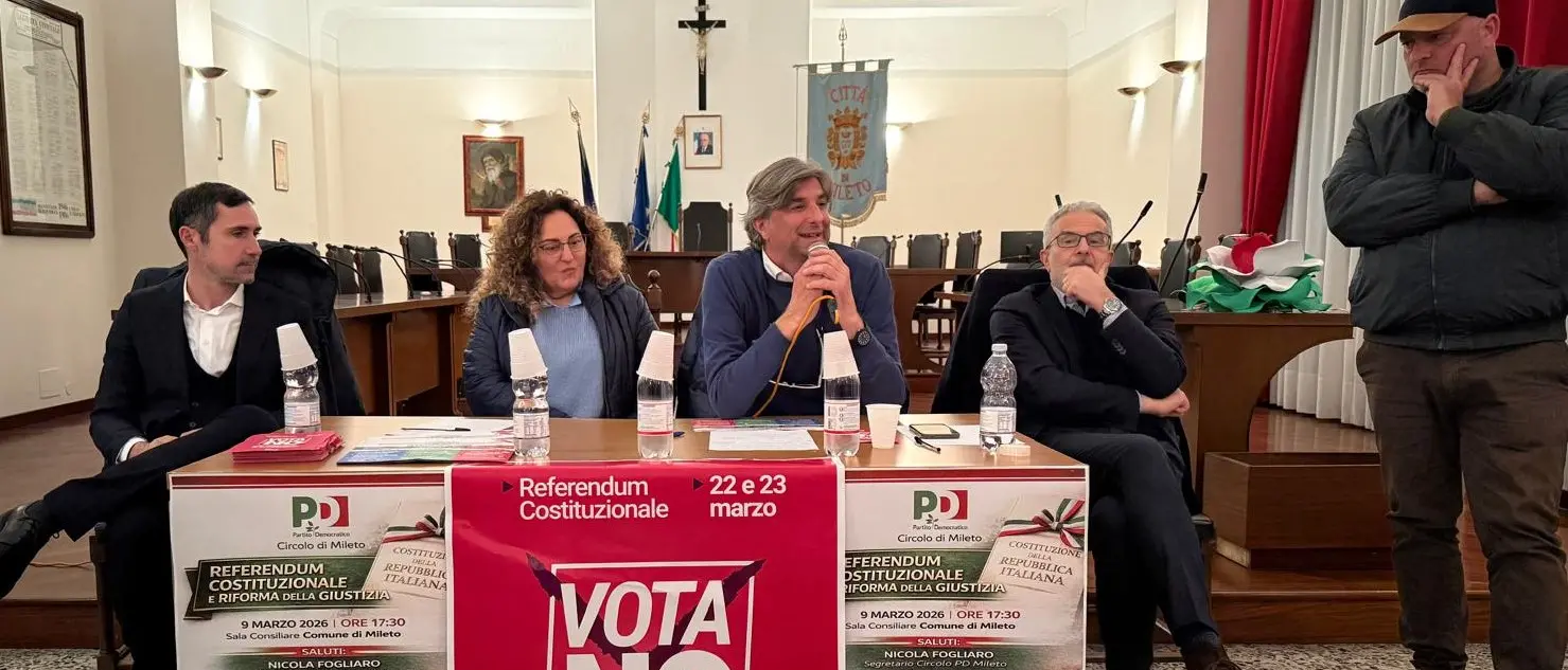 Referendum\u00A0Giustizia, a Mileto l'incontro pubblico del Partito democratico per spiegare le ragioni del No\n