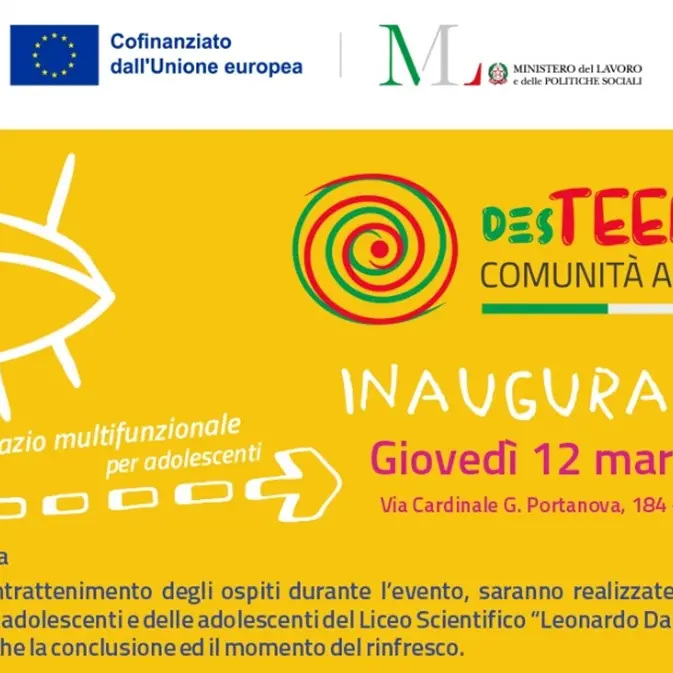\n\nA Reggio lo Spazio Multifunzionale per Adolescenti: nasce DesTEENazione\n