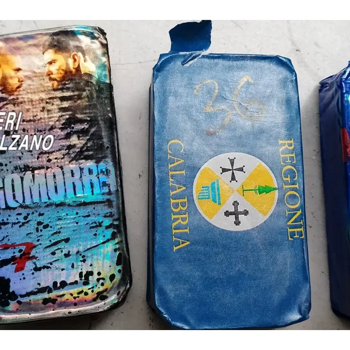 Sequestrati a Bolzano 6,7 kg di hashish: i panetti confezionati con le scritte “Regione Calabria” e “Gomorra”\n