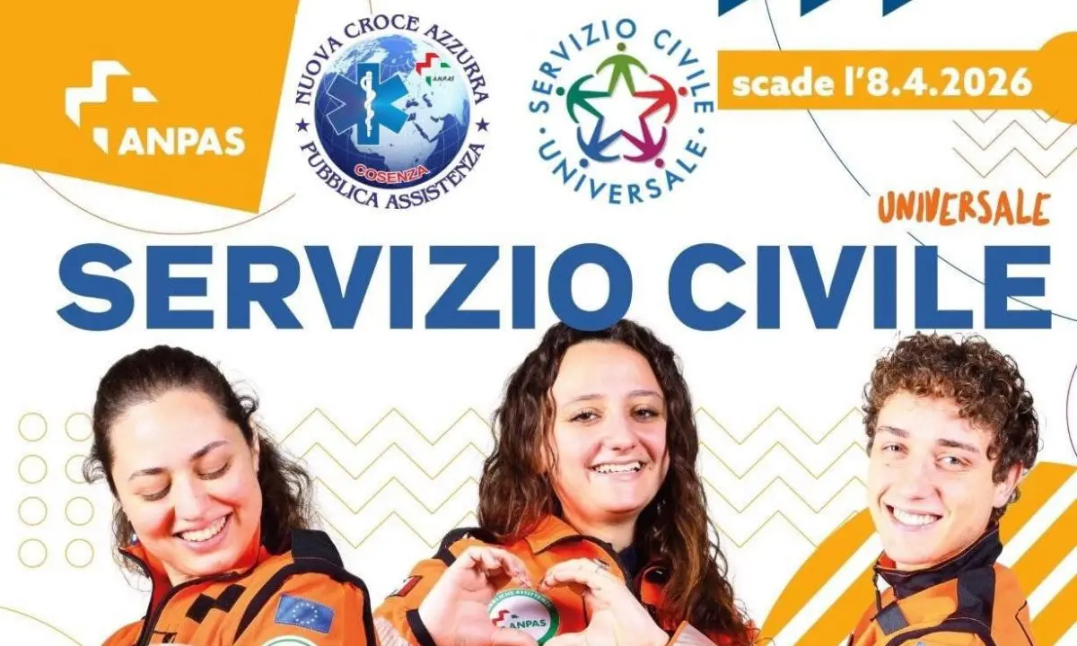 Servizio Civile 2026, opportunità a Cosenza: posti alla Nuova Croce Azzurra per i giovani 18-28\n