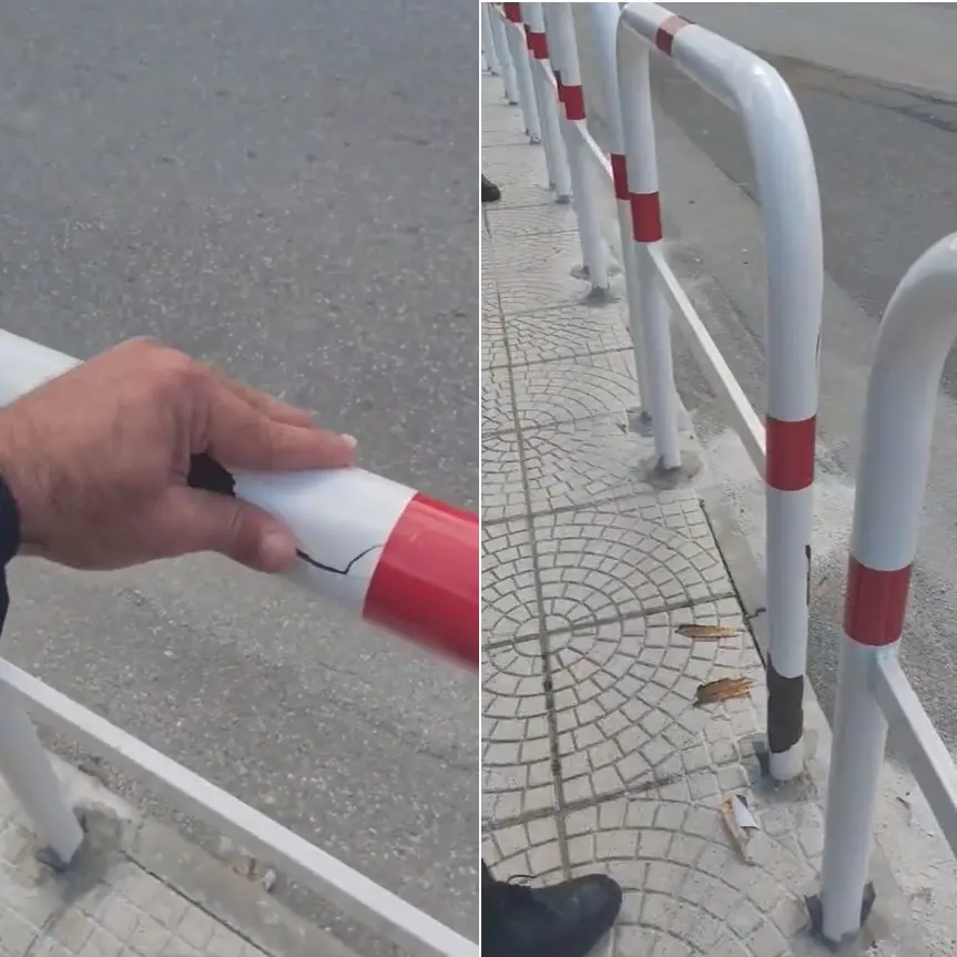 La vernice si stacca dalle barriere pedonali appena installate, l’ira del sindaco Romeo: «Schiaffo alla nostra città»\n