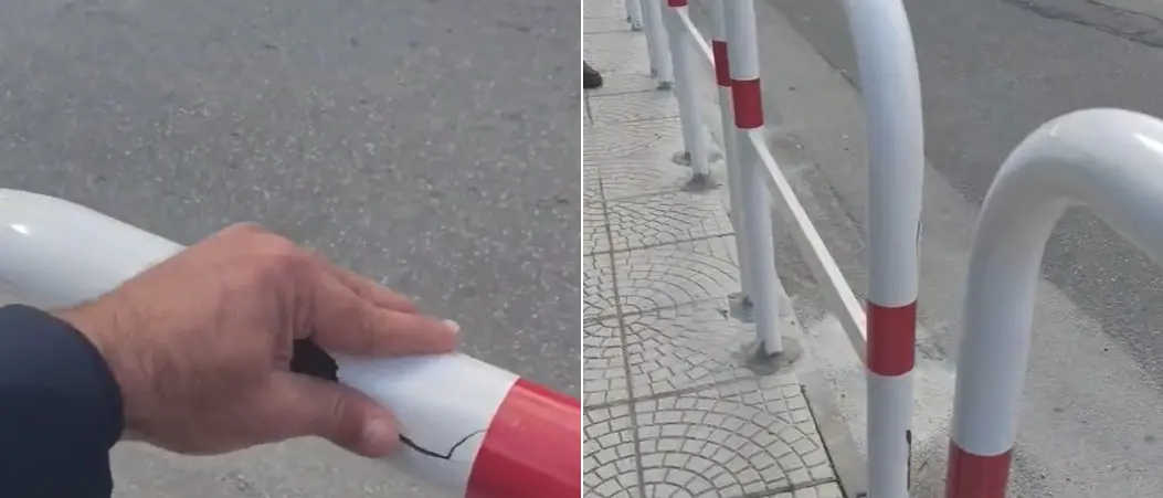 La vernice si stacca dalle barriere pedonali appena installate, l’ira del sindaco Romeo: «Schiaffo alla nostra città»\n