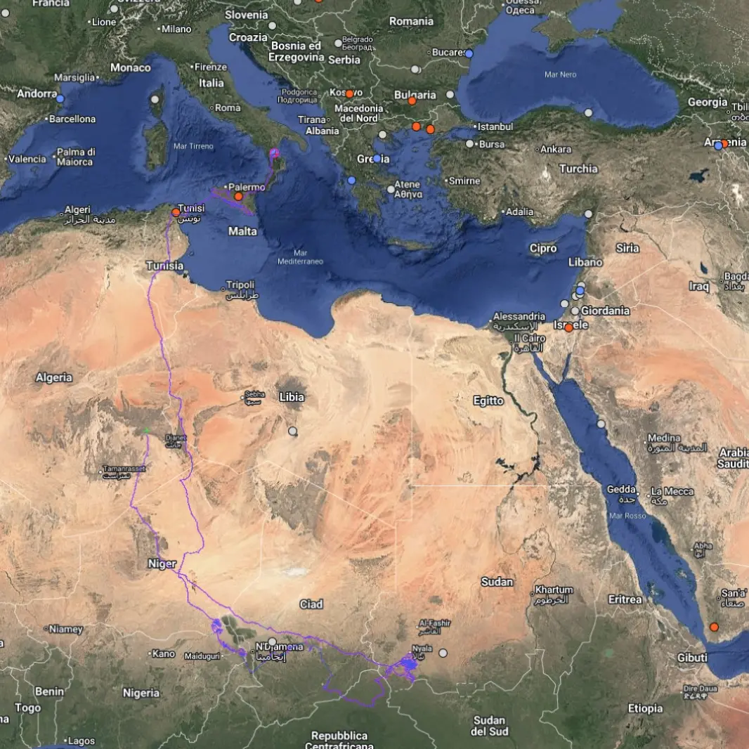 La cicogna “Danilo” torna verso la Calabria: il viaggio monitorato dal satellite\n