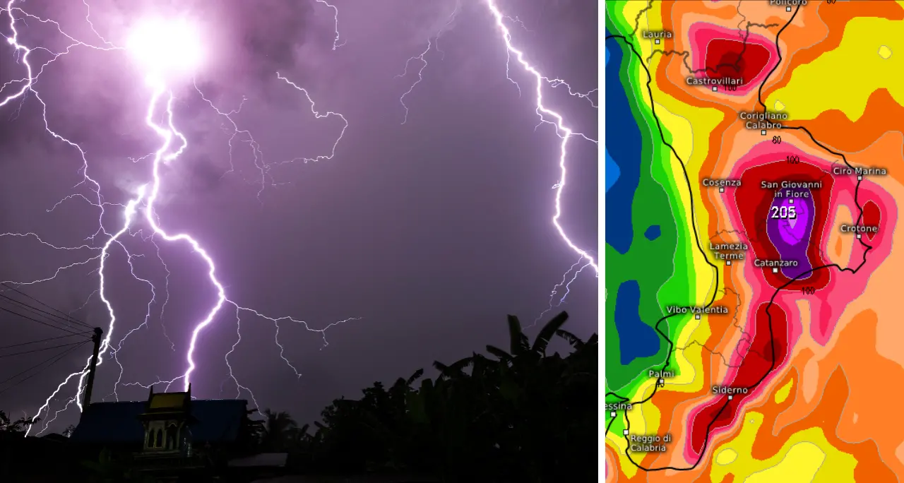 Torna il maltempo in Calabria con temporali e nubifragi: ecco quando e quali zone colpirà\n