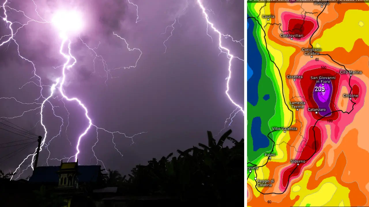 Torna il maltempo in Calabria con temporali e nubifragi: ecco quando e quali zone colpirà\n