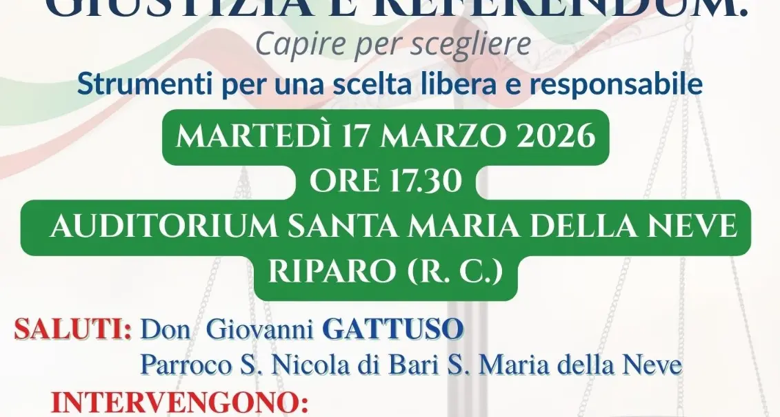 A Riparo Cannavò un confronto pubblico su giustizia e referendum\n
