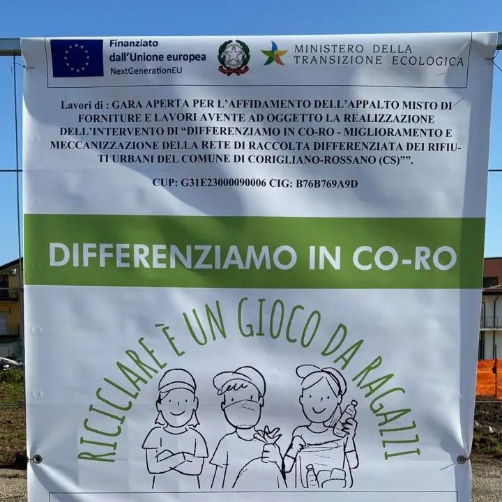Corigliano-Rossano, progetto PNRR da 526mila euro: due centri di raccolta e contenitori “intelligenti”\n