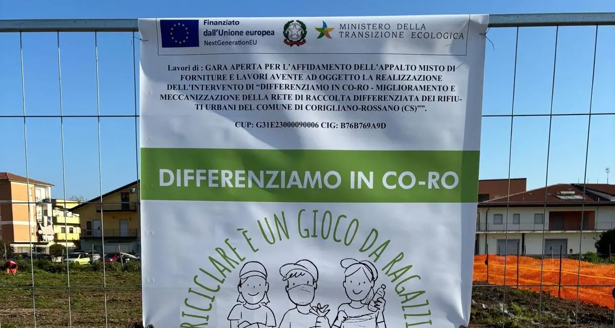 Corigliano-Rossano, progetto PNRR da 526mila euro: due centri di raccolta e contenitori “intelligenti”\n