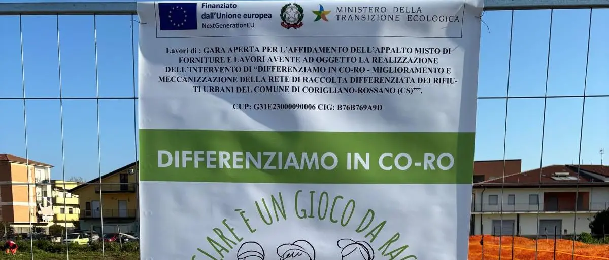 Corigliano-Rossano, progetto PNRR da 526mila euro: due centri di raccolta e contenitori “intelligenti”\n