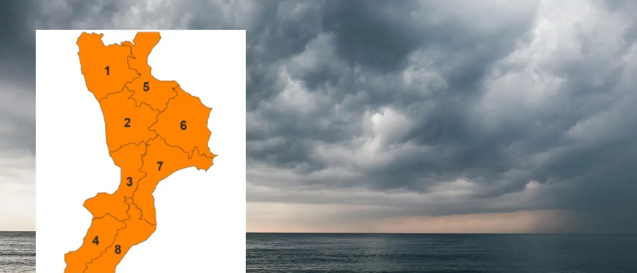 Allerta arancione su tutta la Calabria per domani, in arrivo il ciclone Jolina: porterà temporali e nubifragi\n