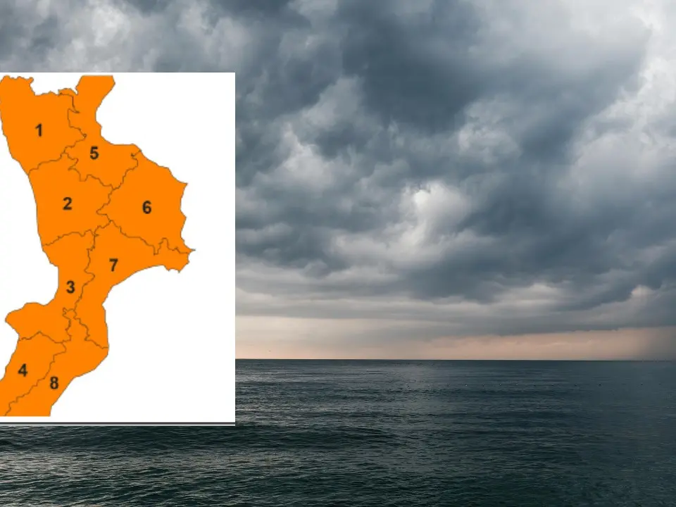 Allerta arancione su tutta la Calabria per domani, in arrivo il ciclone Jolina: porterà temporali e nubifragi