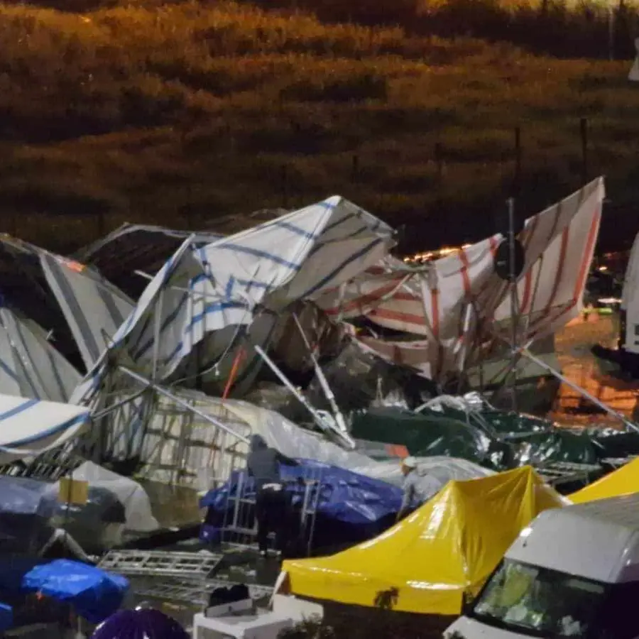 Il ciclone Jolinda si abbatte sulla Fiera di San Giuseppe, bancarelle distrutte\n