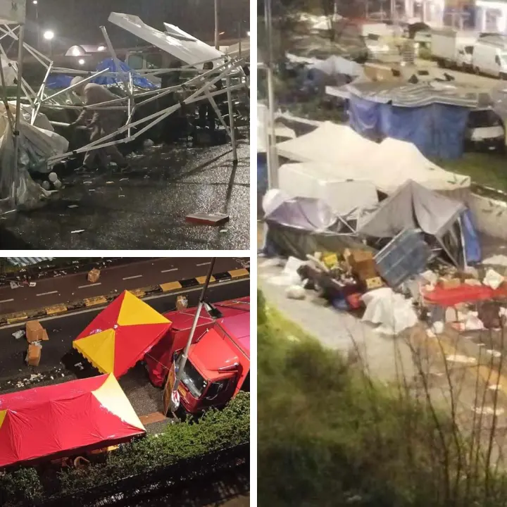 Cosenza, vento e pioggia hanno messo a dura prova nella notte gli ambulanti della Fiera di San Giuseppe\n