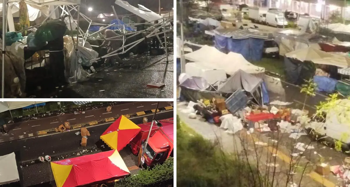 Cosenza, vento e pioggia hanno messo a dura prova nella notte gli ambulanti della Fiera di San Giuseppe\n