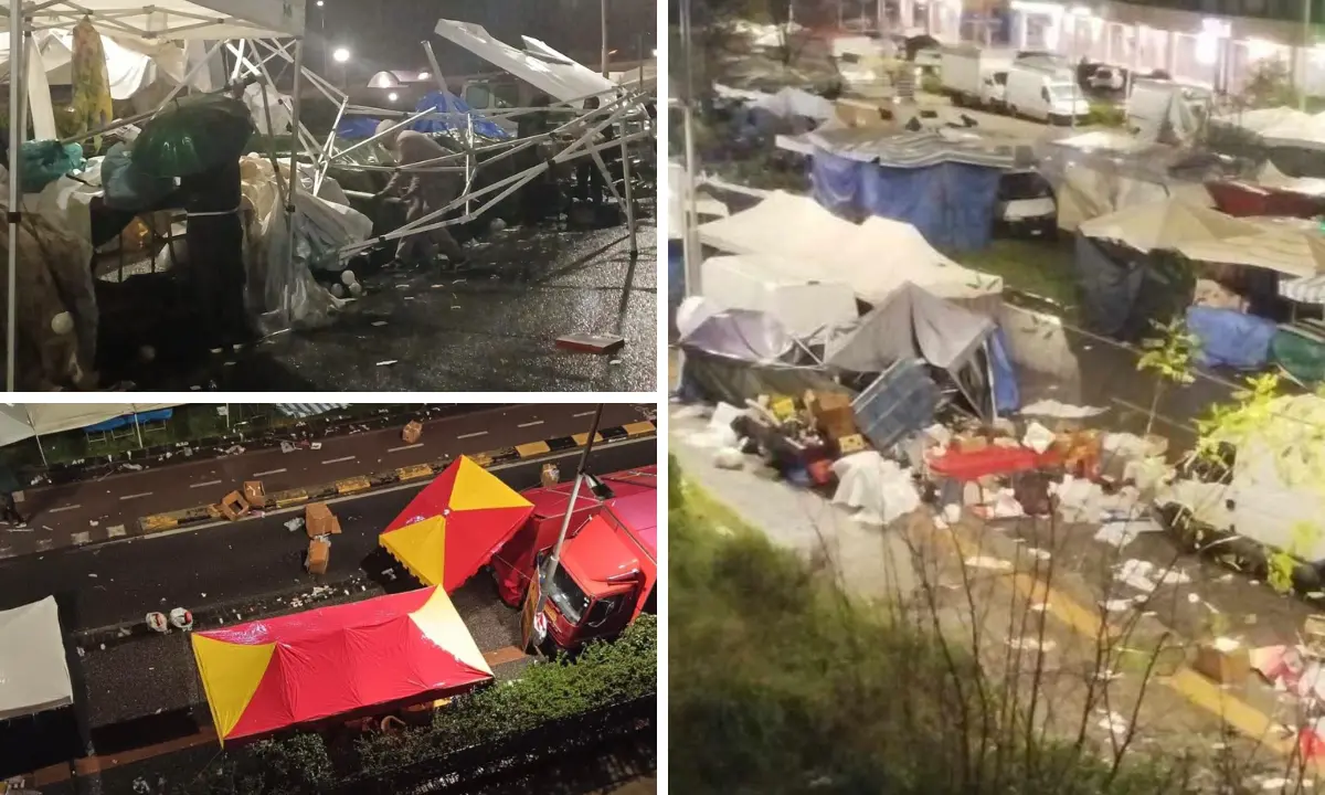 Cosenza, vento e pioggia hanno messo a dura prova nella notte gli ambulanti della Fiera di San Giuseppe\n