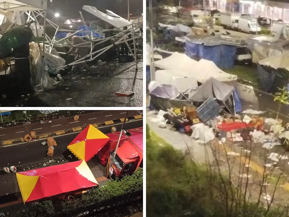 Cosenza, vento e pioggia hanno messo a dura prova nella notte gli ambulanti della Fiera di San Giuseppe