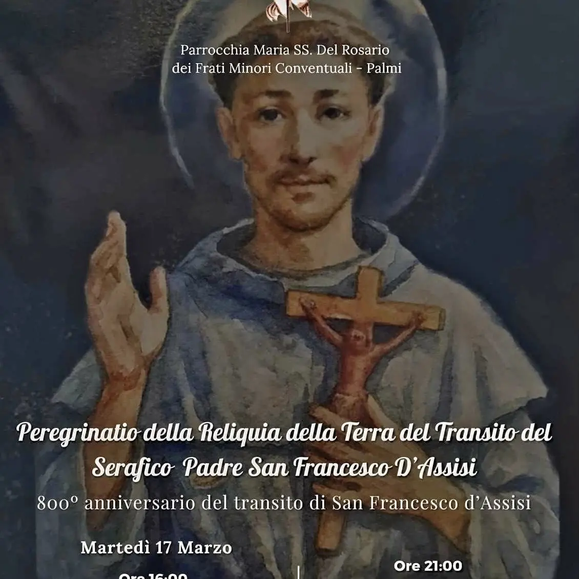 Palmi, la reliquia della Terra del Transito di San Francesco arriva in città per l’800° anniversario\n