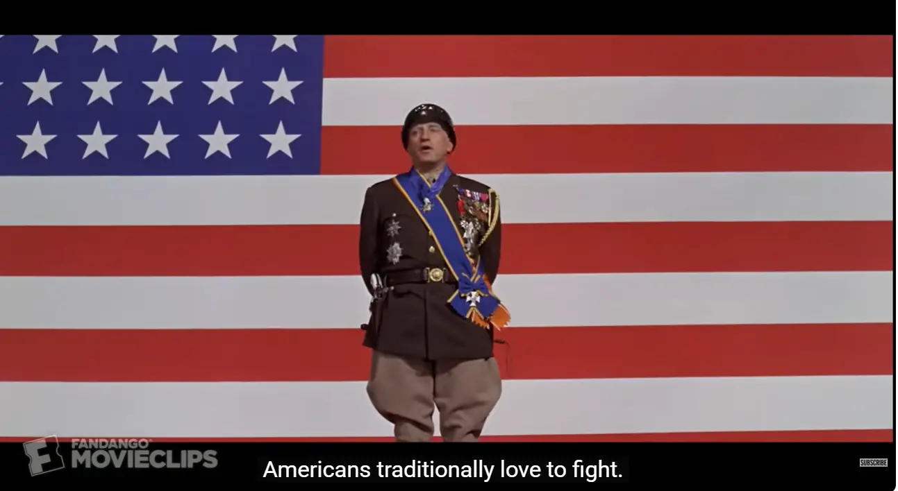 George C. Scott nella memorabile scena di apertura di \\\"Patton\\\"