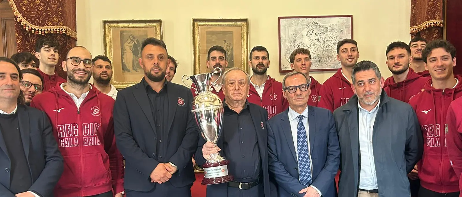 La Domotek Volley porta la Coppa Italia a Palazzo San Giorgio. Le congratulazioni dei vertici dell’Amministrazione comunale\n
