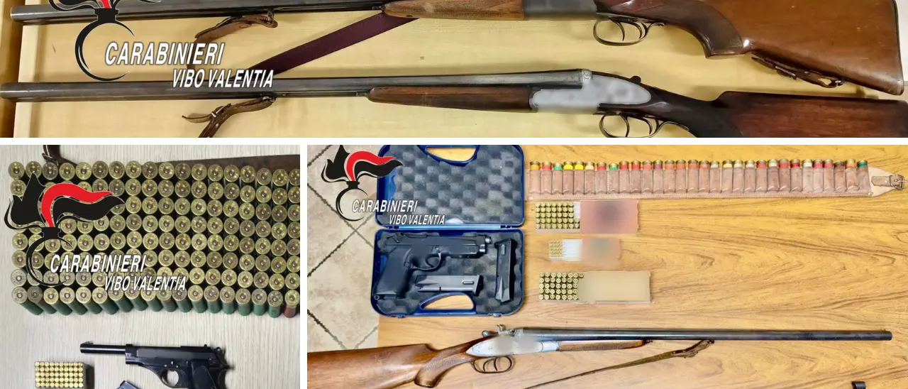 Continuano i\u00A0controlli sulle armi nel Vibonese: nuova sfilza di sequestri e denunce in diversi comuni\u00A0\n