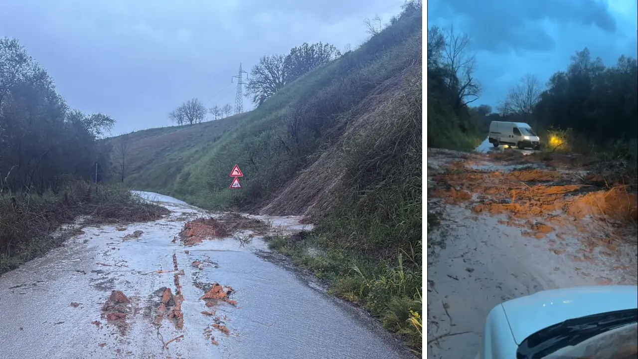 Maltempo nel Vibonese, frana sulla Mileto-Dinami pochi secondi dopo il passaggio di automobilisti\n