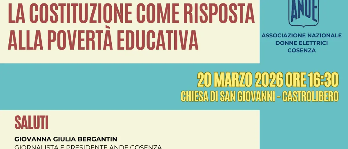 A Castrolibero la Costituzione è la risposta alla povertà educativa\n