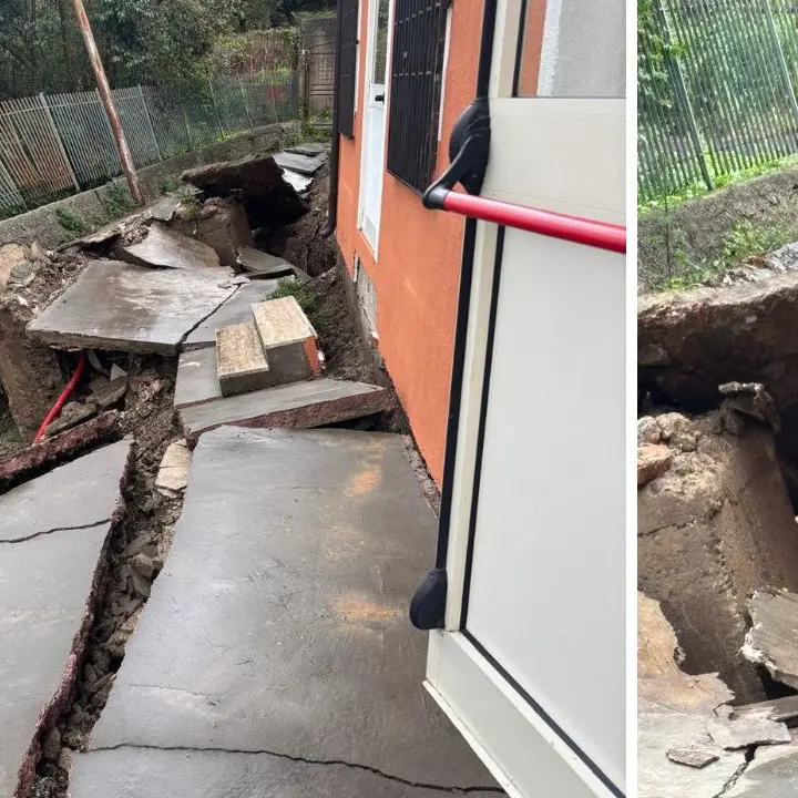 <p>Tragedia sfiorata nel Vibonese, a Capistrano per le forti piogge cede l'atrio di una scuola</p>