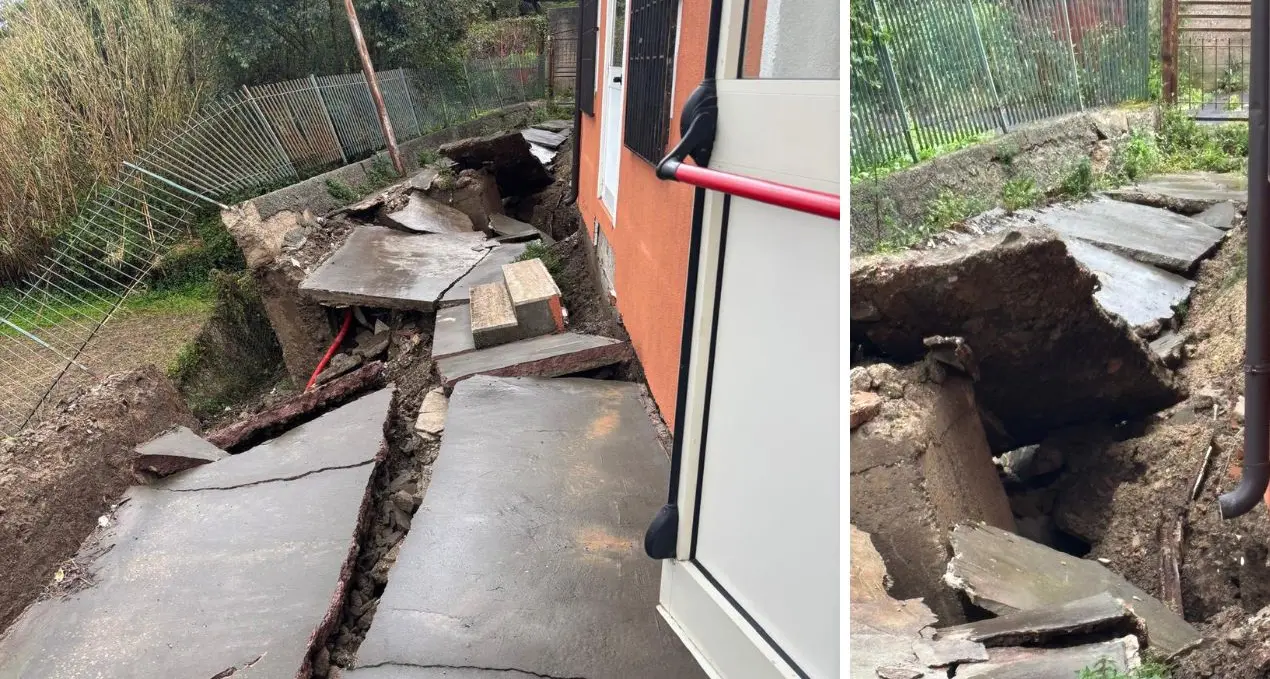 <p>Tragedia sfiorata nel Vibonese, a Capistrano per le forti piogge cede l'atrio di una scuola</p>