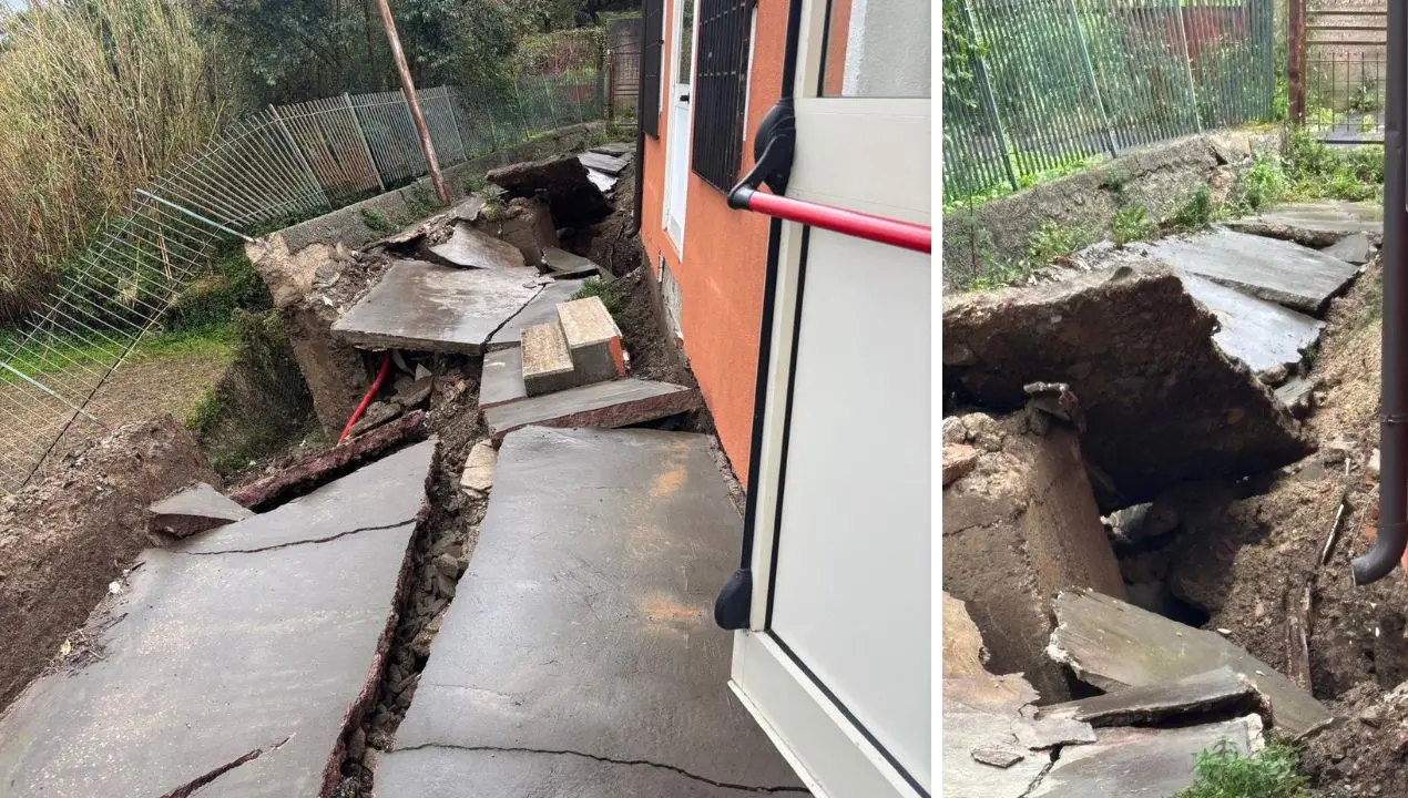 <p>Tragedia sfiorata nel Vibonese, a Capistrano per le forti piogge cede l'atrio di una scuola</p>