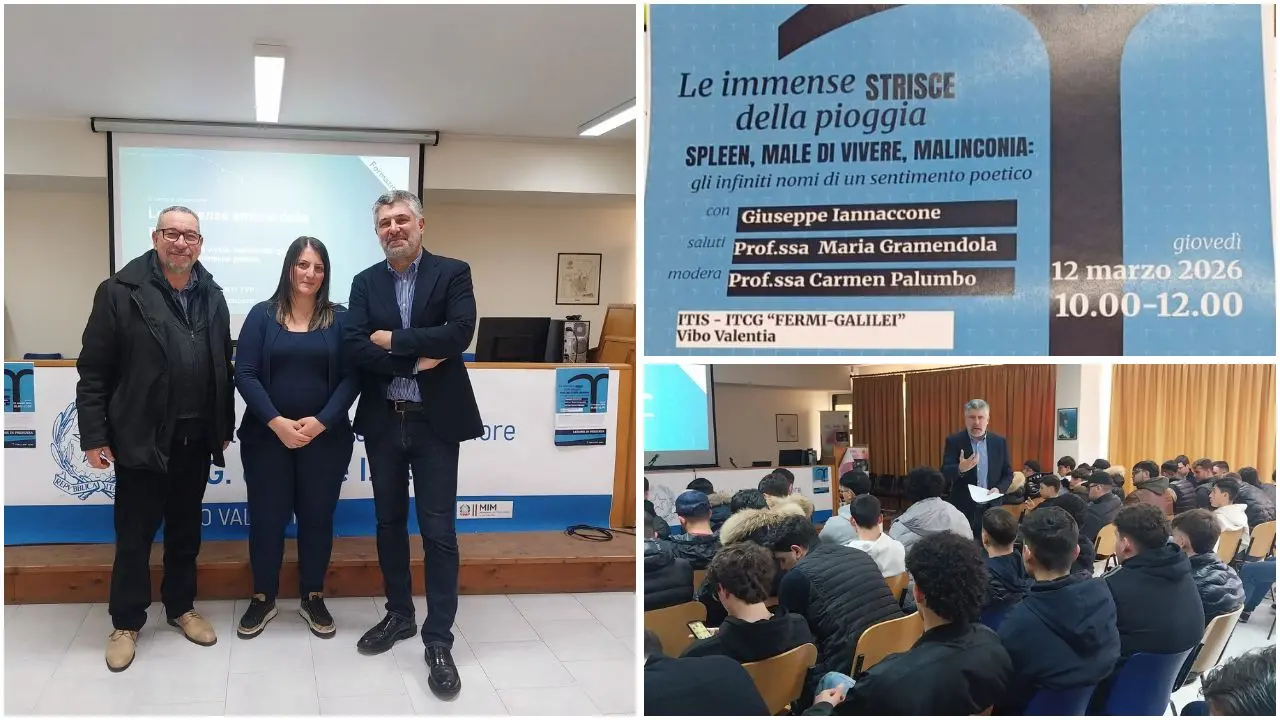 Il “male di vivere” spiegato agli studenti: lezione di Iannaccone all’Itg-Iti-Ite\u00A0di Vibo\u00A0tra poesia e realtà\n