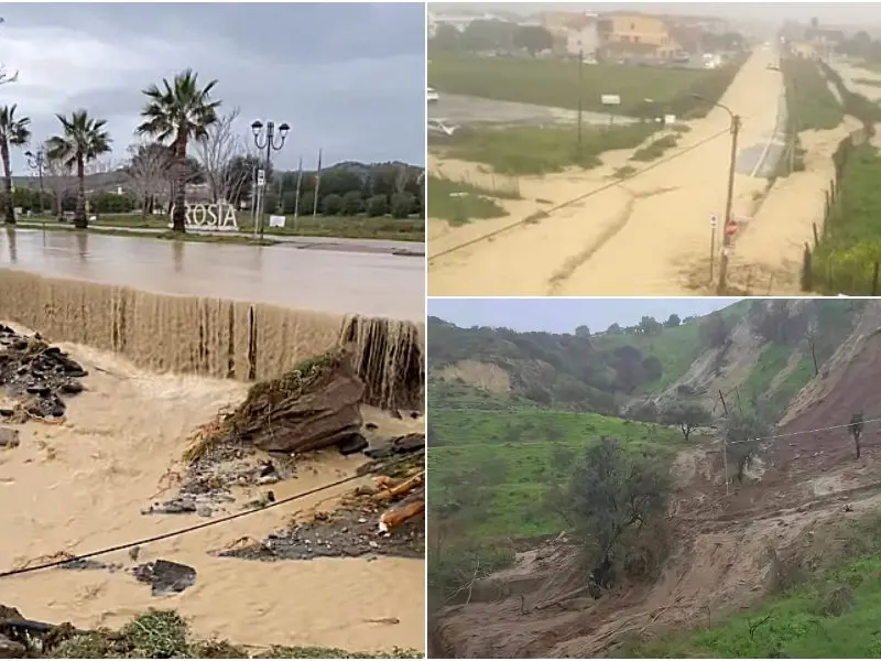Trionto in piena, Mirto Crosia allagata: Mazza denuncia l’assenza di manutenzione e chiude le scuole a Caloveto