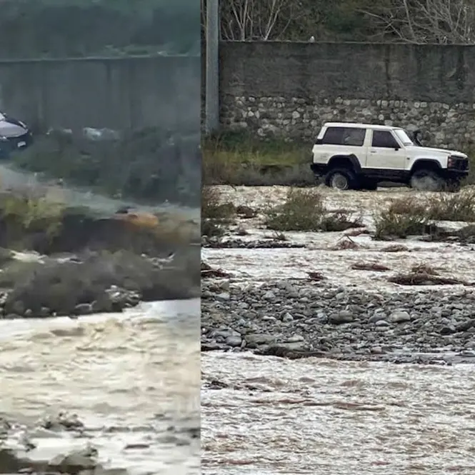 Auto si ribalta nel torrente Sant’Agata a Cataforio: carabinieri salvano due persone intrappolate