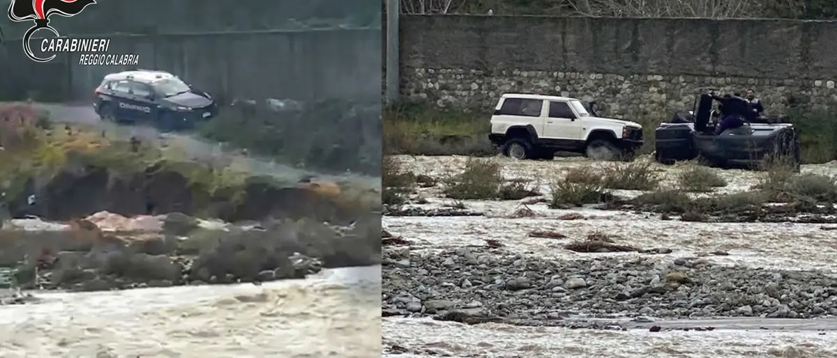 Auto si ribalta nel torrente Sant’Agata a Cataforio: carabinieri salvano due persone intrappolate