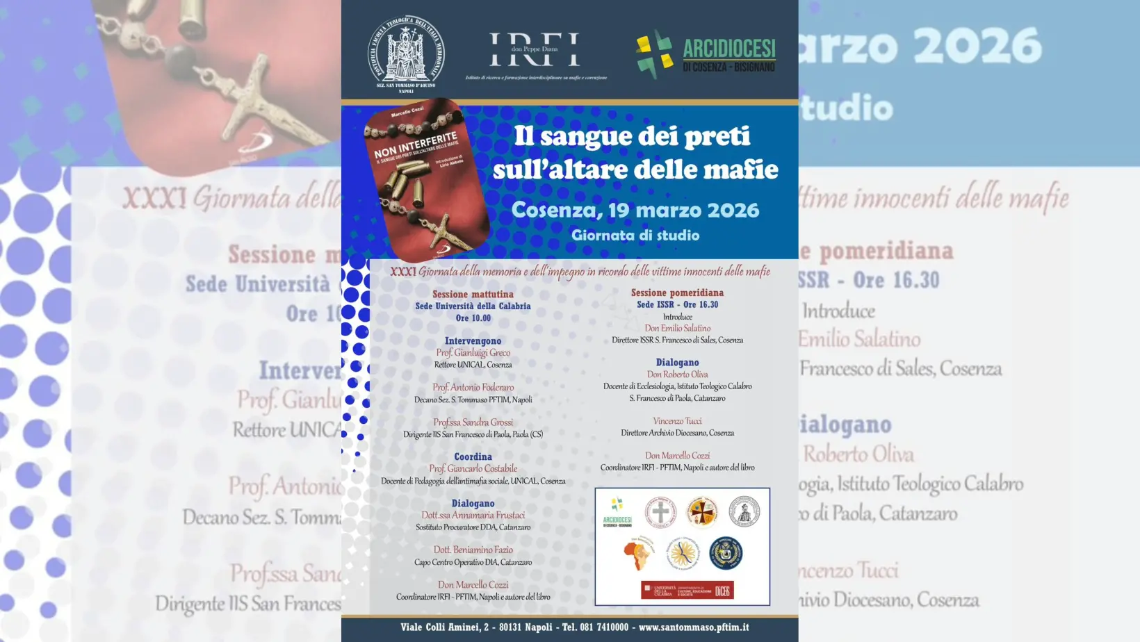 Il sangue dei preti sull’altare delle mafie, a Rende una giornata di studi\u00A0sul martirio dei sacerdoti\u00A0\n