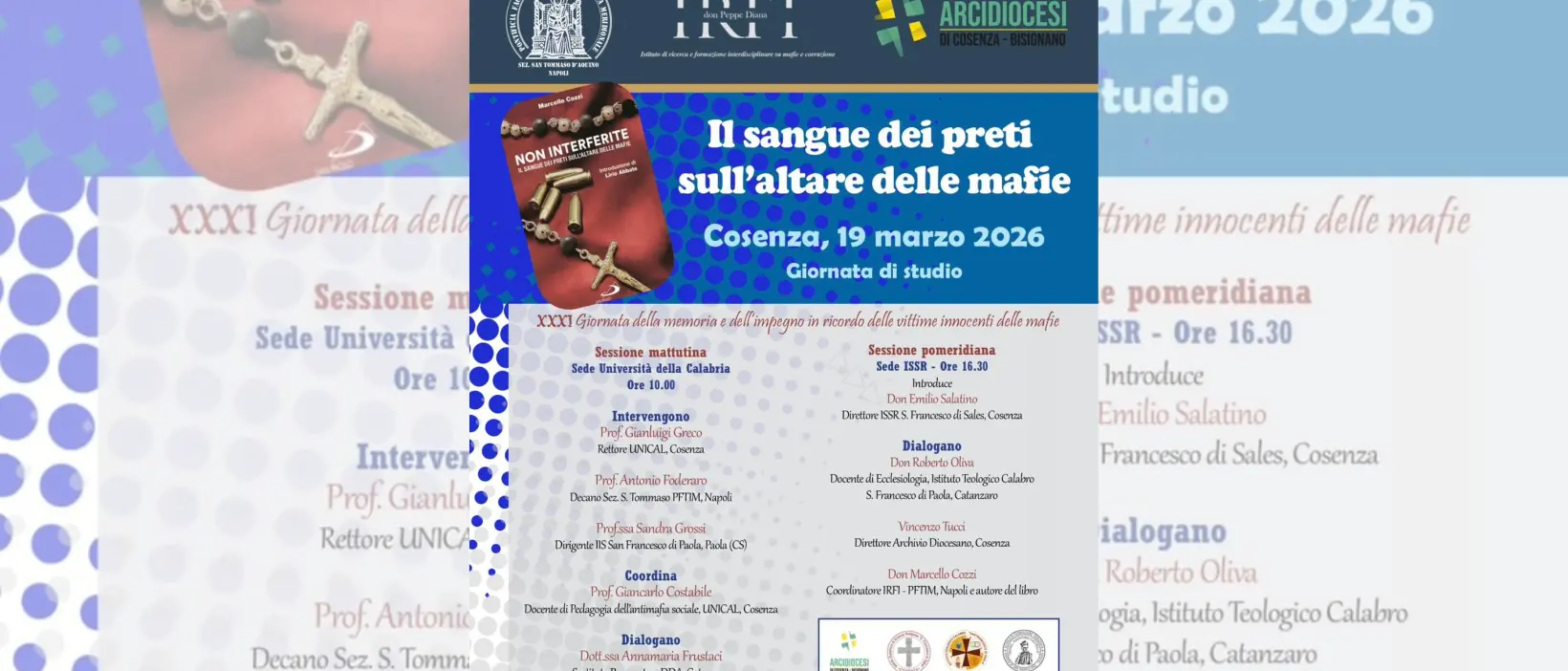 Il sangue dei preti sull’altare delle mafie, a Rende una giornata di studi\u00A0sul martirio dei sacerdoti\u00A0\n