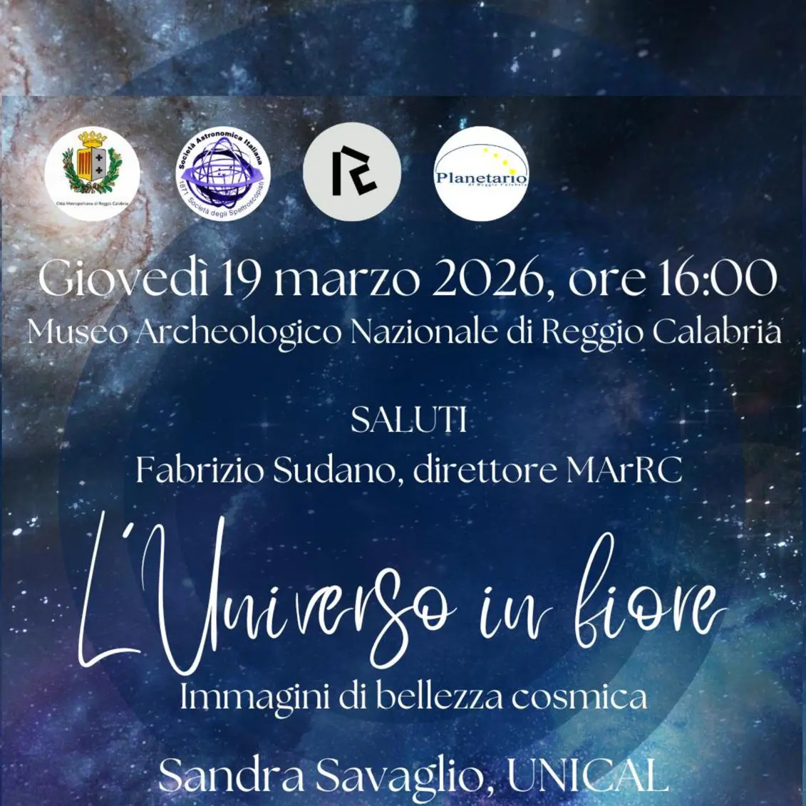 Reggio Calabria, al Museo Archeologico la conferenza “L’universo in fiore” con l’astrofisica Sandra Savaglio\n