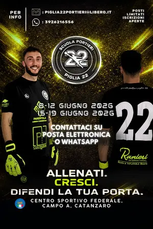 PIGLIA22: nasce a Catanzaro la nuova scuola portieri dedicata alla crescita dei talenti calabresi\n
