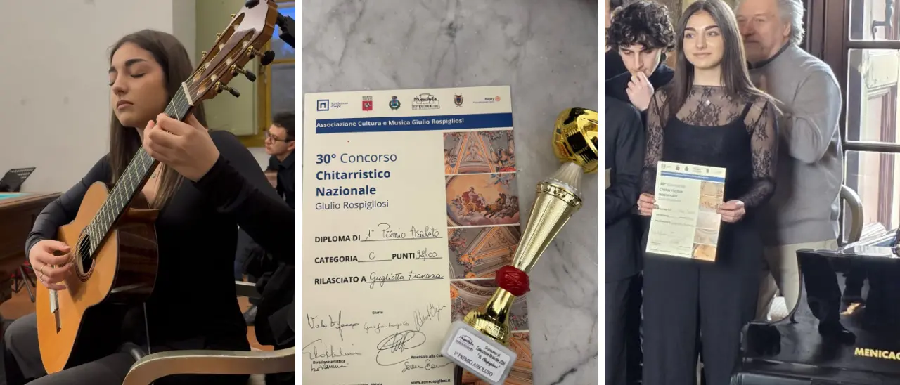 Talenti vibonesi: Francesca Gugliotta conquista il primo premio assoluto al Concorso nazionale chitarristico\u00A0Rospigliosi\n