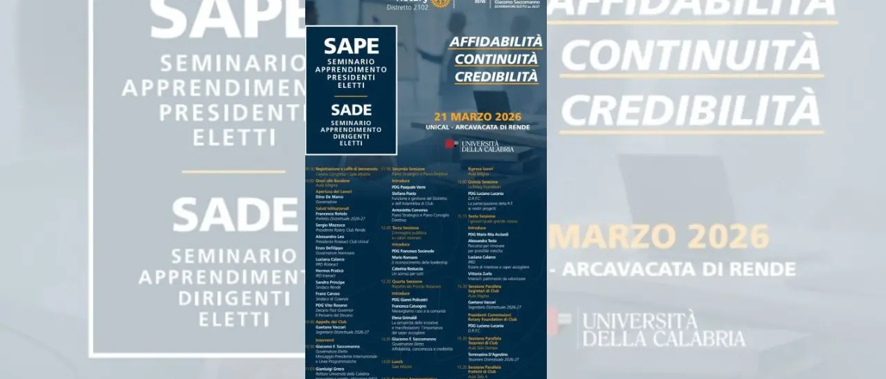 Cosenza, incontro con i dirigenti dei Club Rotary presso l’Unical