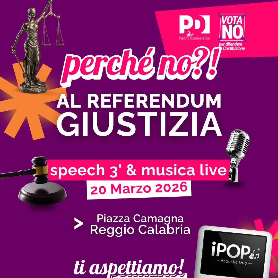 Il Pd chiude la campagna elettorale per il NO: appuntamento il 20 marzo a Piazza Camagna\n