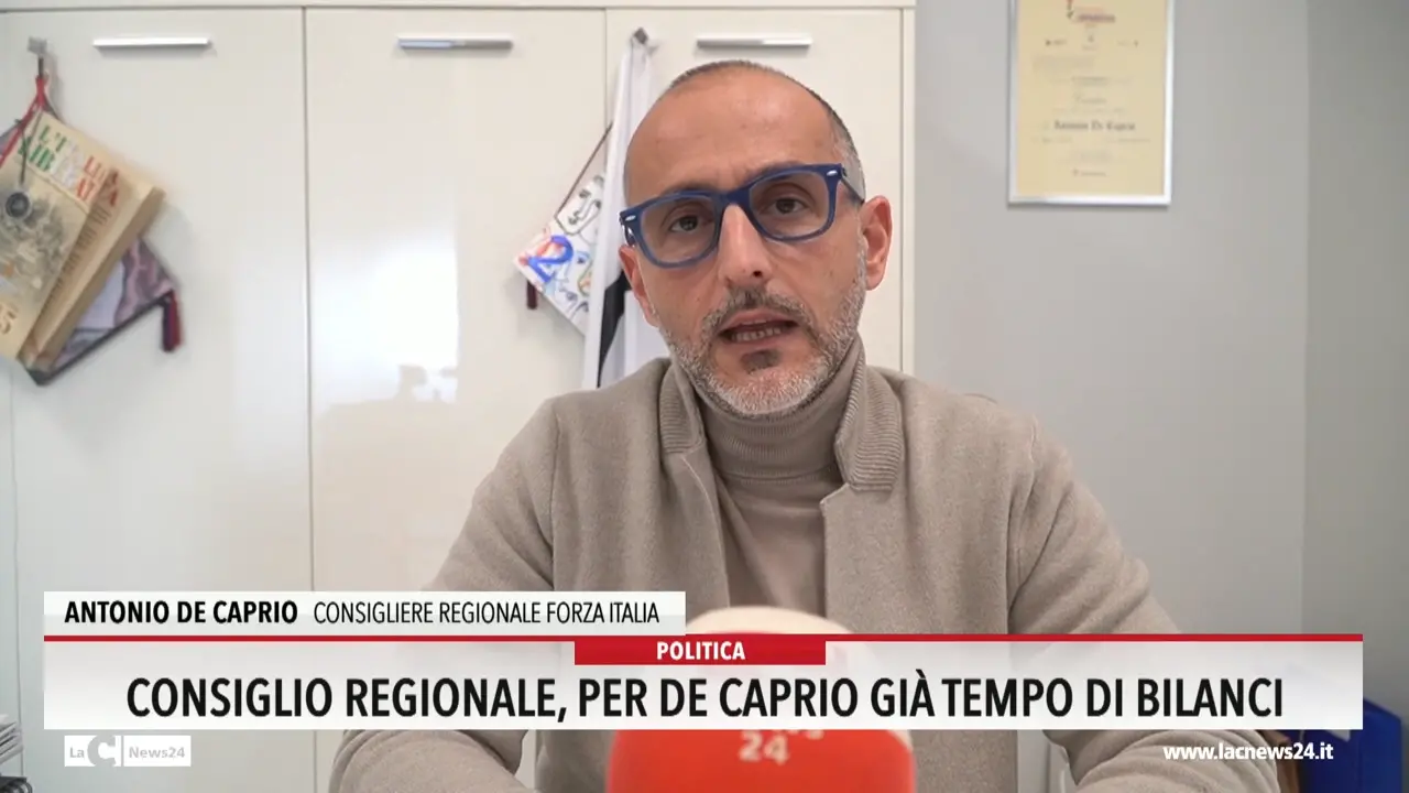 Consiglio regionale, per De Caprio già tempo di bilanci