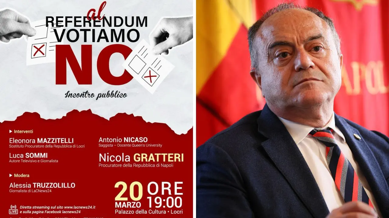 “Al referendum votiamo No”: a Locri tutto pronto per l’incontro con il procuratore Nicola\u00A0Gratteri\n