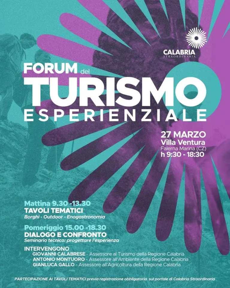 A Falerna il forum del turismo esperienziale, la Regione avvia il confronto con gli operatori\u00A0\n