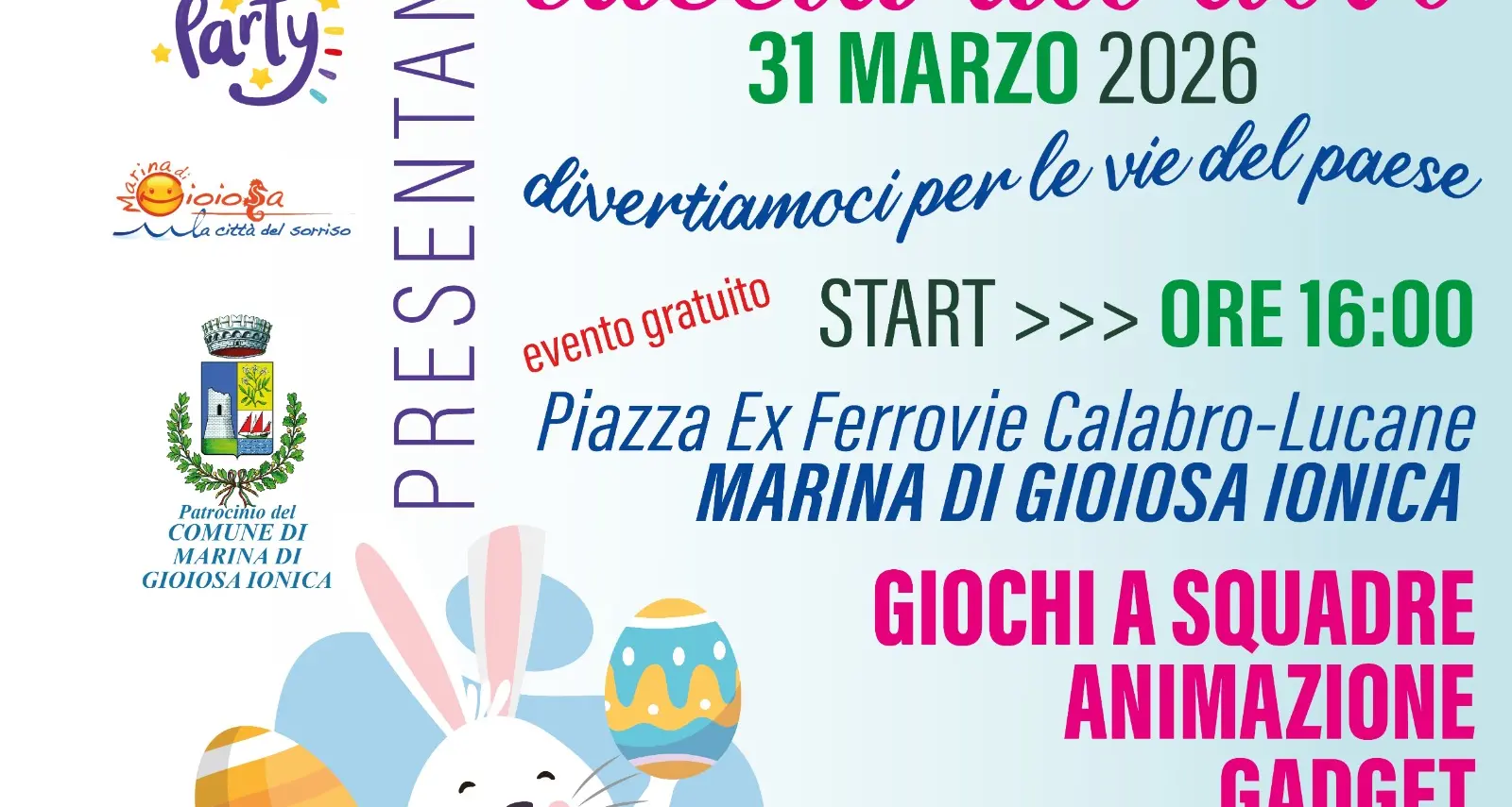 Un pomeriggio di sorrisi a Marina di Gioiosa: il 31 marzo la prima “Caccia all’Uovo”\n
