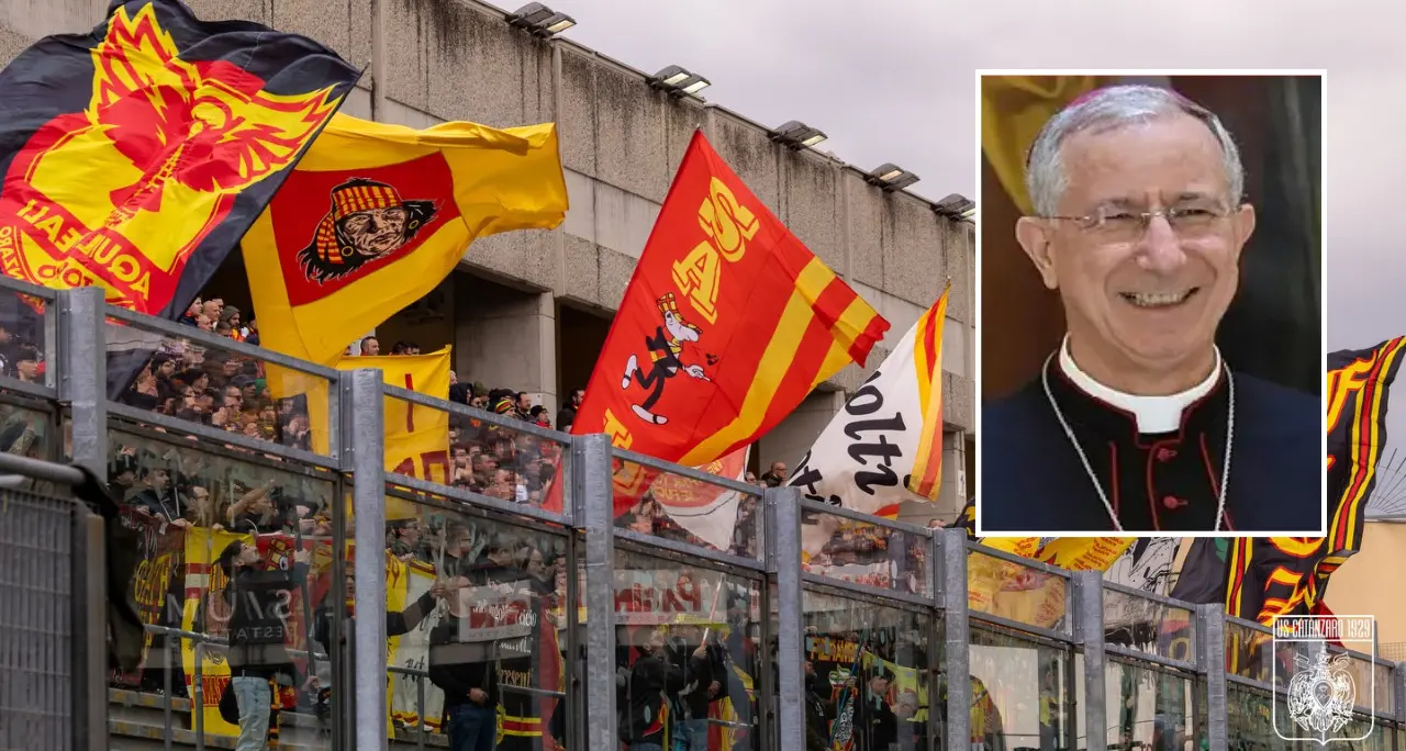 <p>L'arcivescovo di Cesena in tribuna al “Manuzzi“ a tifare Catanzaro. Il prelato calabrese: «Sono giallorosso fin da bambino»</p>