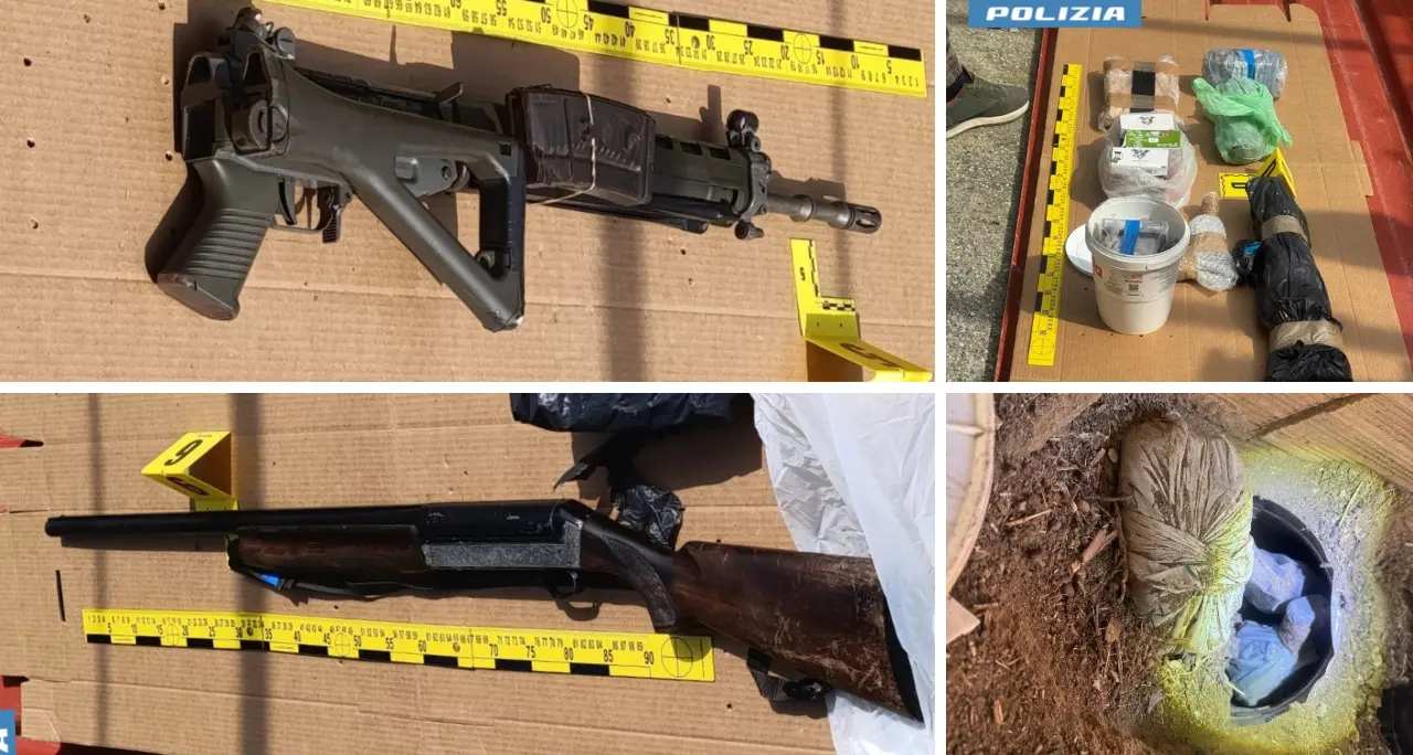 Un fucile d’assalto, carabine, pistole e oltre un chilo di cocaina\u00A0nascosti sottoterra\u00A0a Gioiosa Ionica: arrestato 48enne di Siderno\n