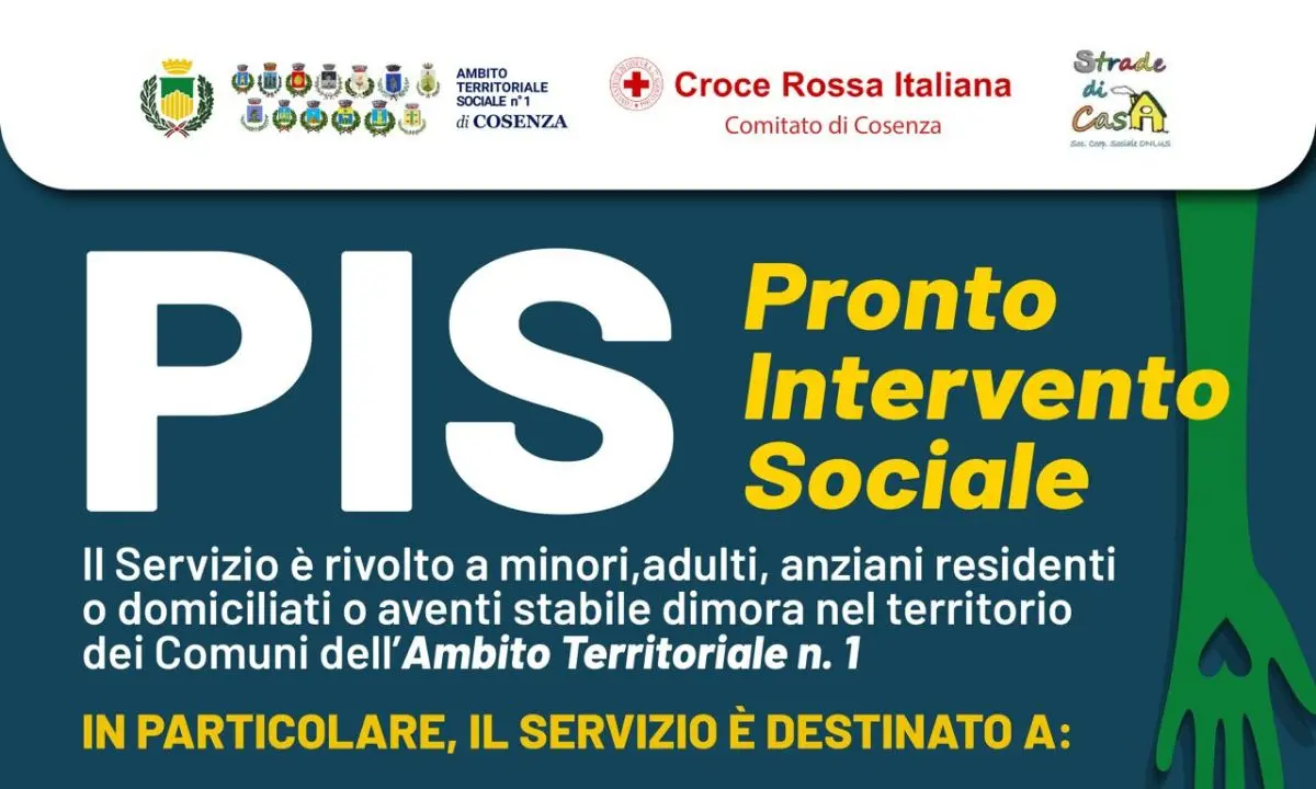 Pronto Intervento Sociale a Cosenza: lunedì 23 marzo la presentazione a Palazzo dei Bruzi\n